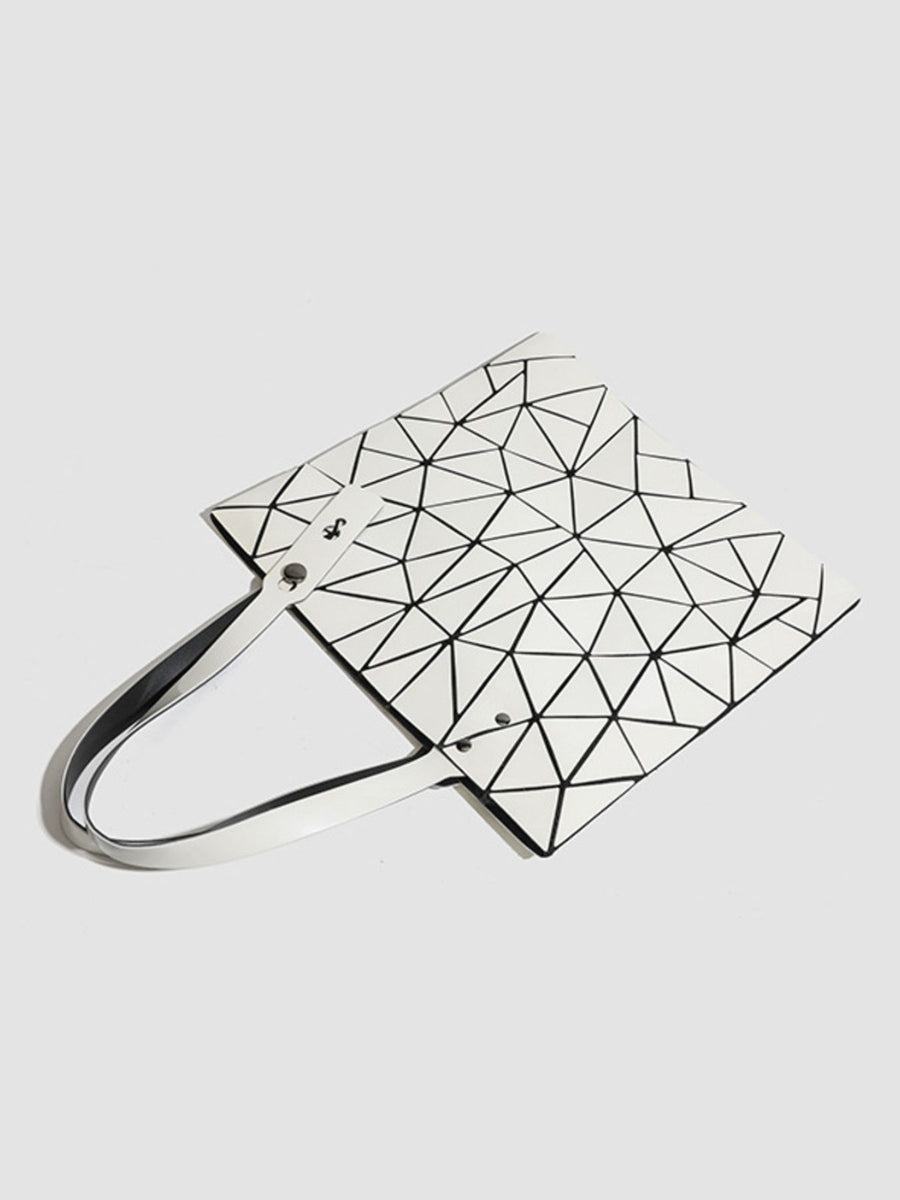 Milk Tea Color handbag with snap and geometric
