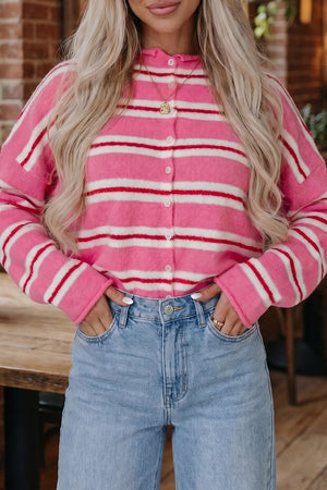 Striped Button-up Cardigan option 5