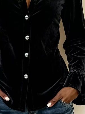 romantic button-up shirt in Pink with collared