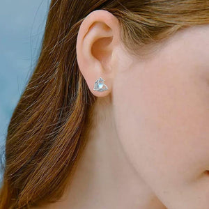 Moonstone, 925 sterling silver Care instructions: Avoid wearing during exercise, earrings in Silver with stud silhouette
