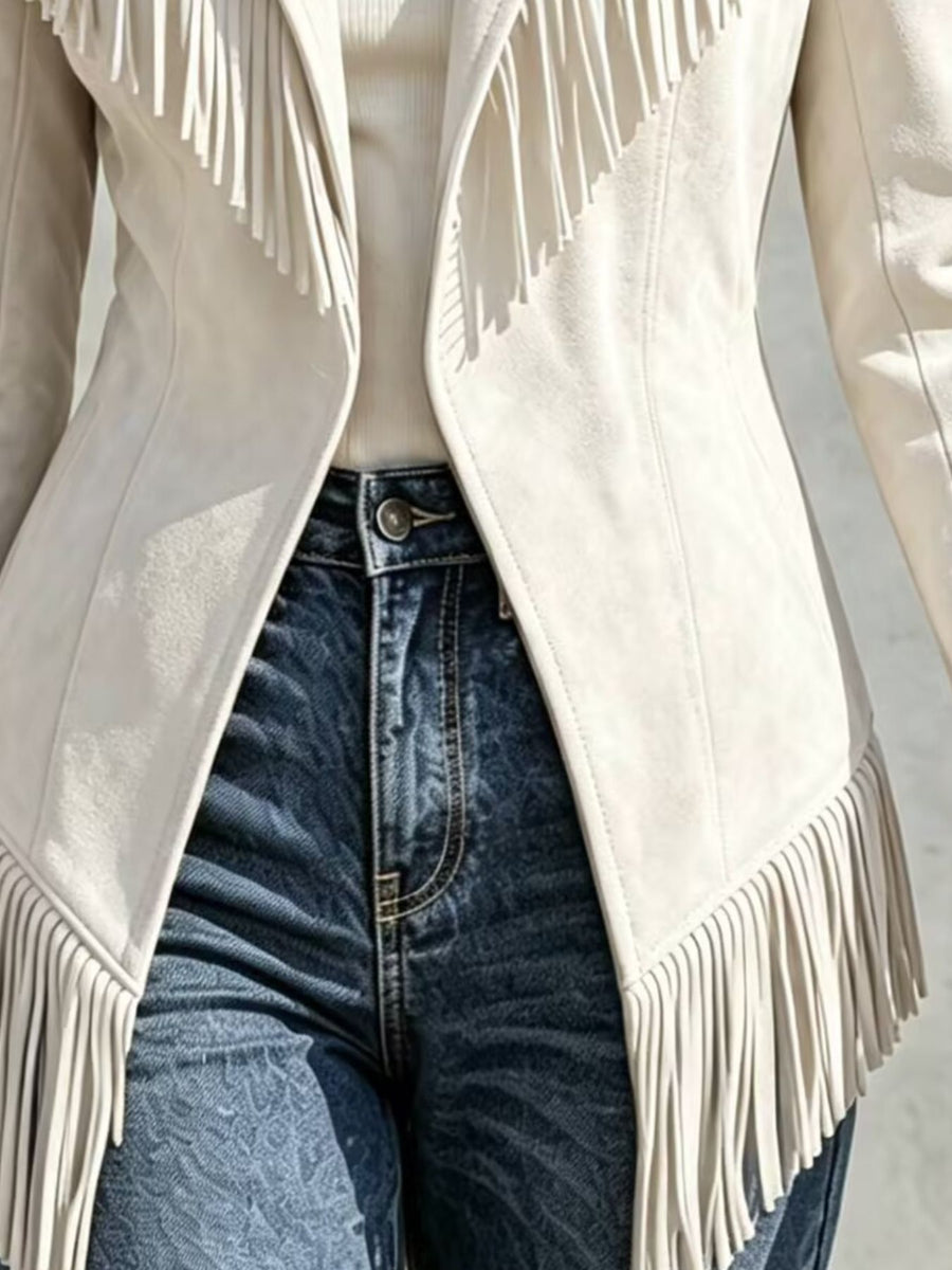 western jacket in White with notch lapel