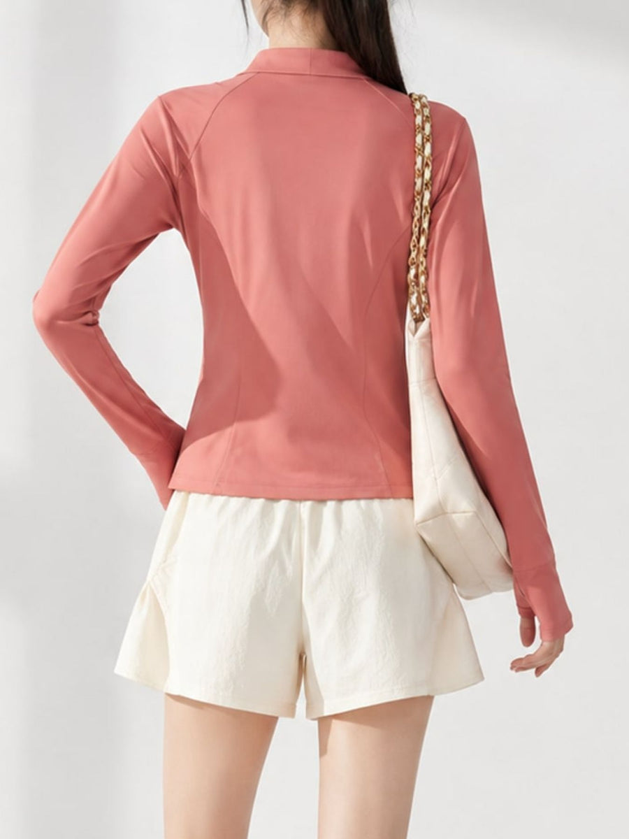 Polyester &amp windbreaker in Coastal Gray with slim silhouette