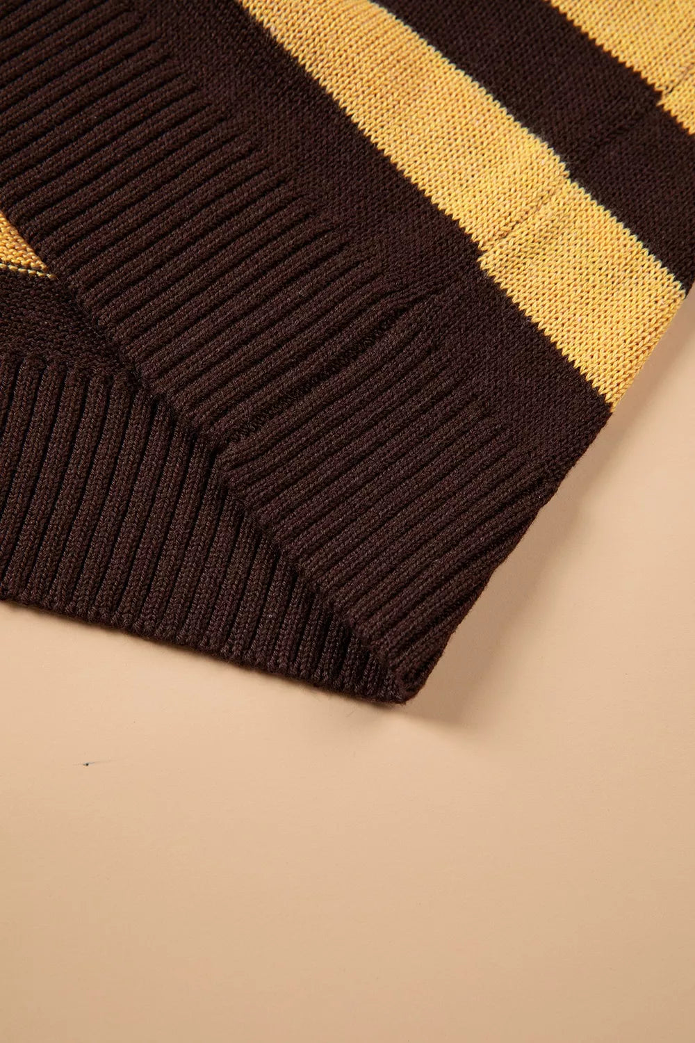 mustard yellow pullover sweater with drop shoulder and long sleeve