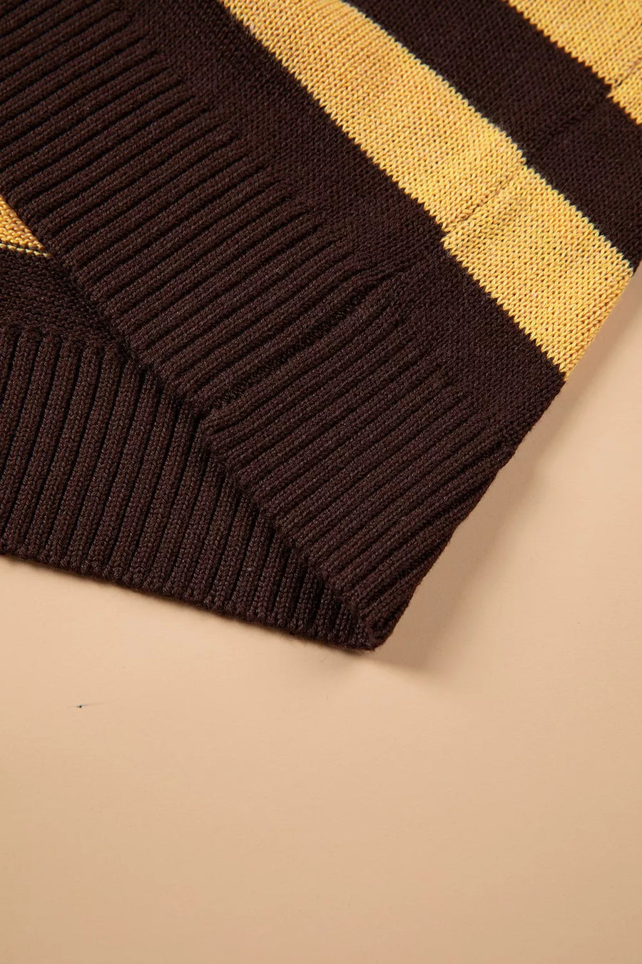 mustard yellow pullover sweater with drop shoulder and long sleeve