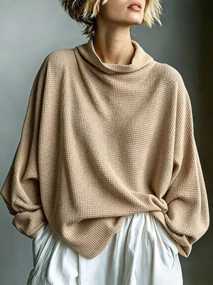 rust oversized t-shirt with mock neck