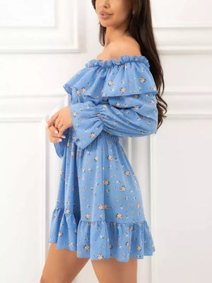 Off-shoulder Floral Ruffle Dress option 10