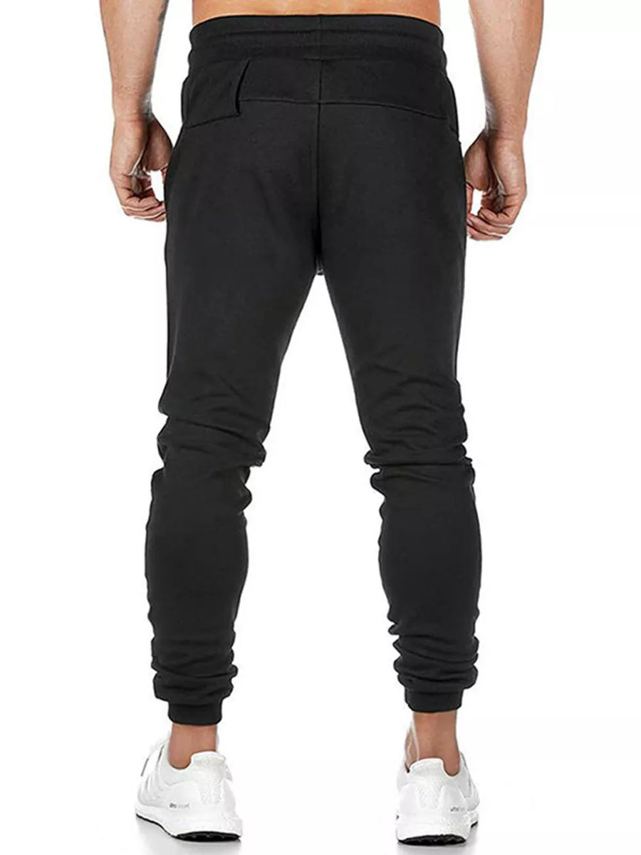 Men's Drawstring Slim Fit Joggers in Grey