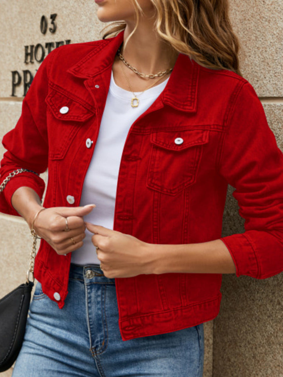 Pink denim jacket