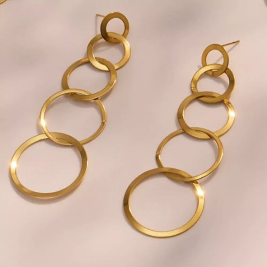 gold earrings with long and post-back
