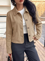 jacket in camel featuring buttoned and regular fit