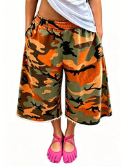 Wide-leg Cropped Sweatpants With Pockets in Green