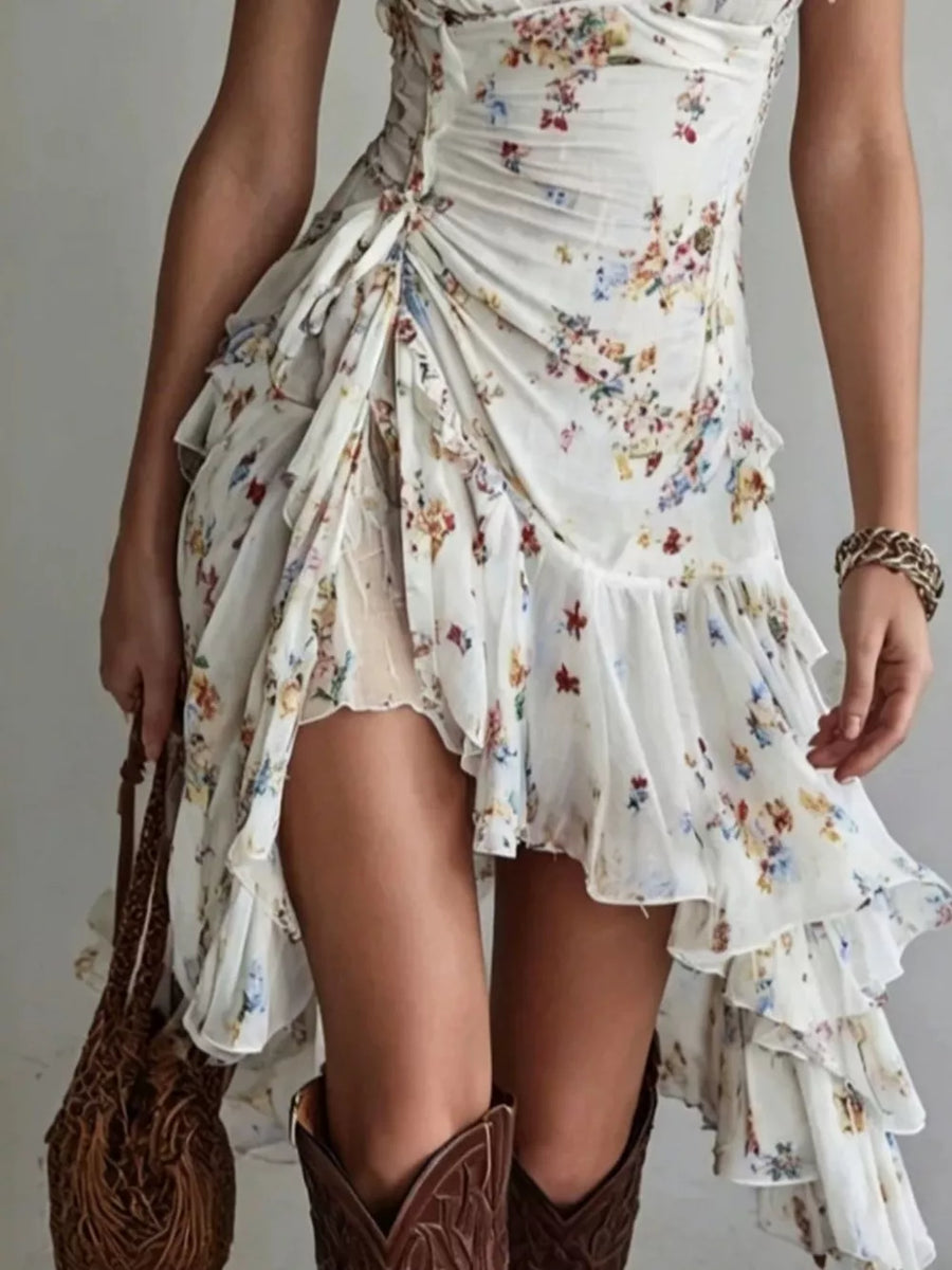 100% polyester Care instructions: Machine wash cold mini dress in light blue with fit-and-flare silhouette