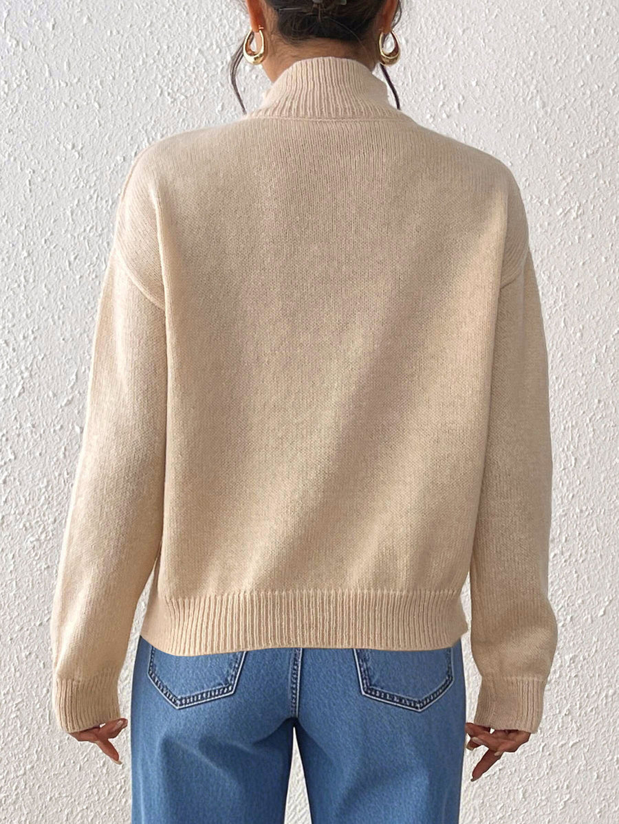 Black cardigan with hip-length and button-front