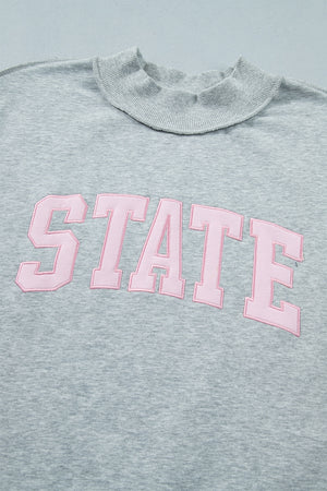 streetwear sweatshirt in Gray with mock neck