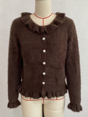 100% polyester Care instructions: Machine wash cold cardigan in Brown with regular silhouette