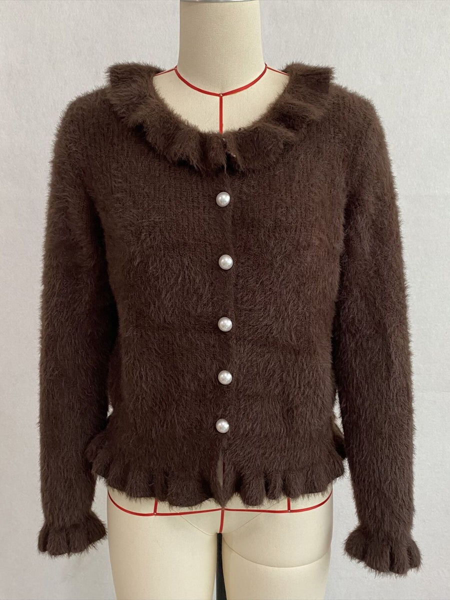 100% polyester Care instructions: Machine wash cold cardigan in Brown with regular silhouette