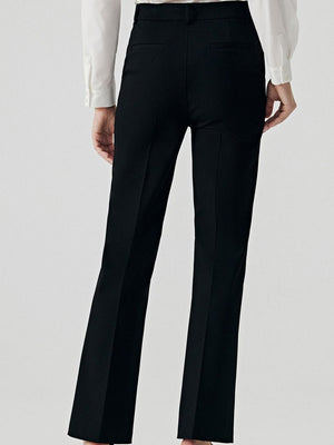 Polyester dress pants in Black with slim silhouette