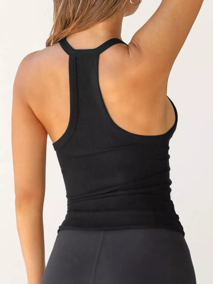 Green Ribbed Racerback Cami