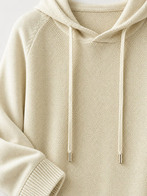 Camel regular pullover sweater with hooded