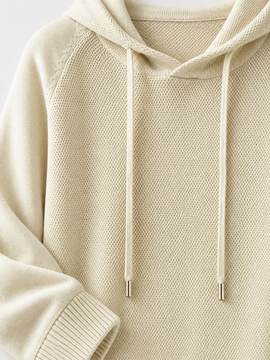 Camel regular pullover sweater with hooded