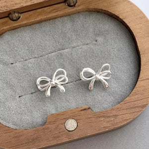 silver earrings with micro-mini and post-back