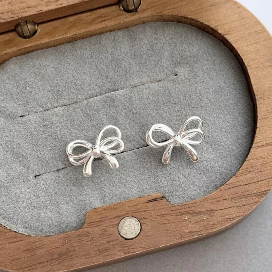 silver earrings with micro-mini and post-back