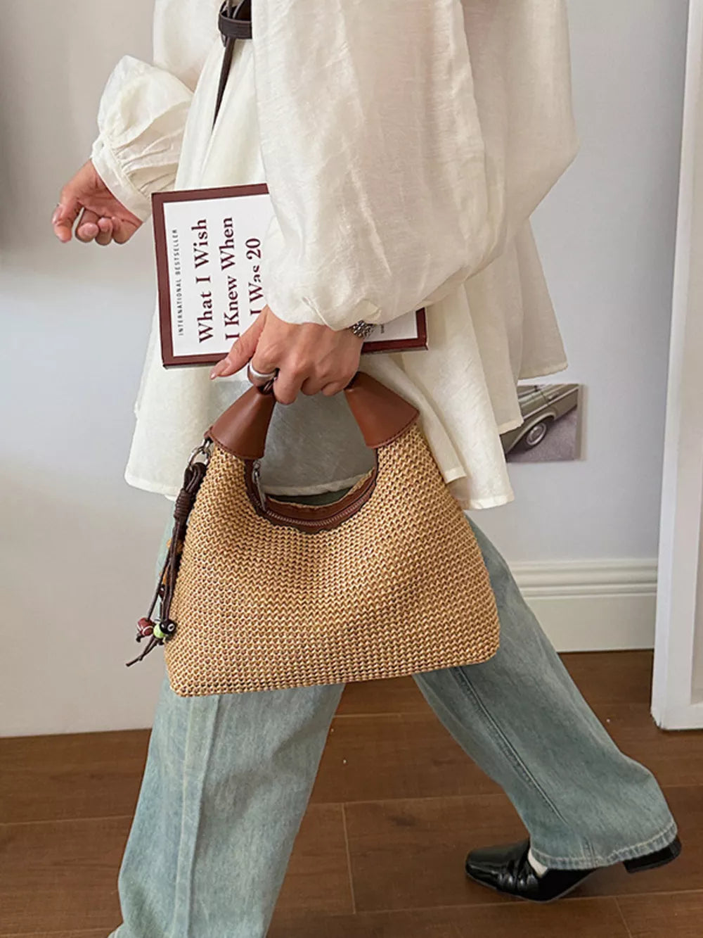 Woven Straw Crossbody Bag option 5