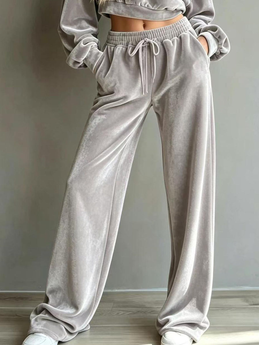 athleisure lounge set in Ochre with crew neck