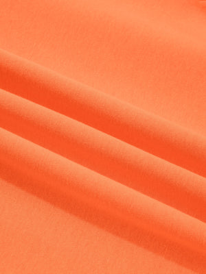 Polka Dot Trim Crew Neck Sweatshirt in Tangerine