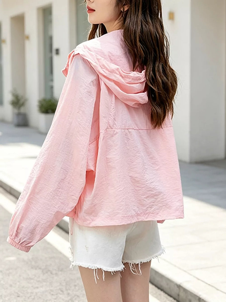 Lightweight Hooded Zip Up Jacket option 8