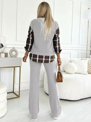 athleisure lounge set in Green with v-neck