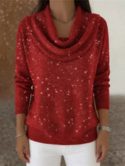 Green pullover sweater with hip-length and pullover