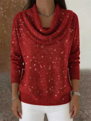 Green pullover sweater with hip-length and pullover