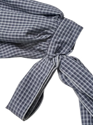 Navy relaxed button-up shirt with collared