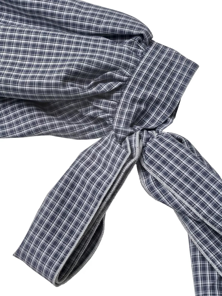 Navy relaxed button-up shirt with collared