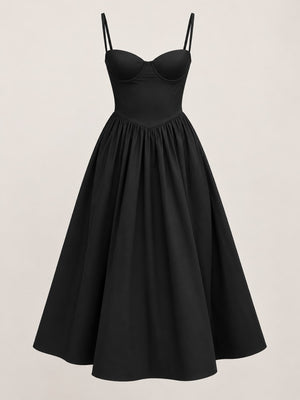 Light Green fit-and-flare midi dress with sweetheart