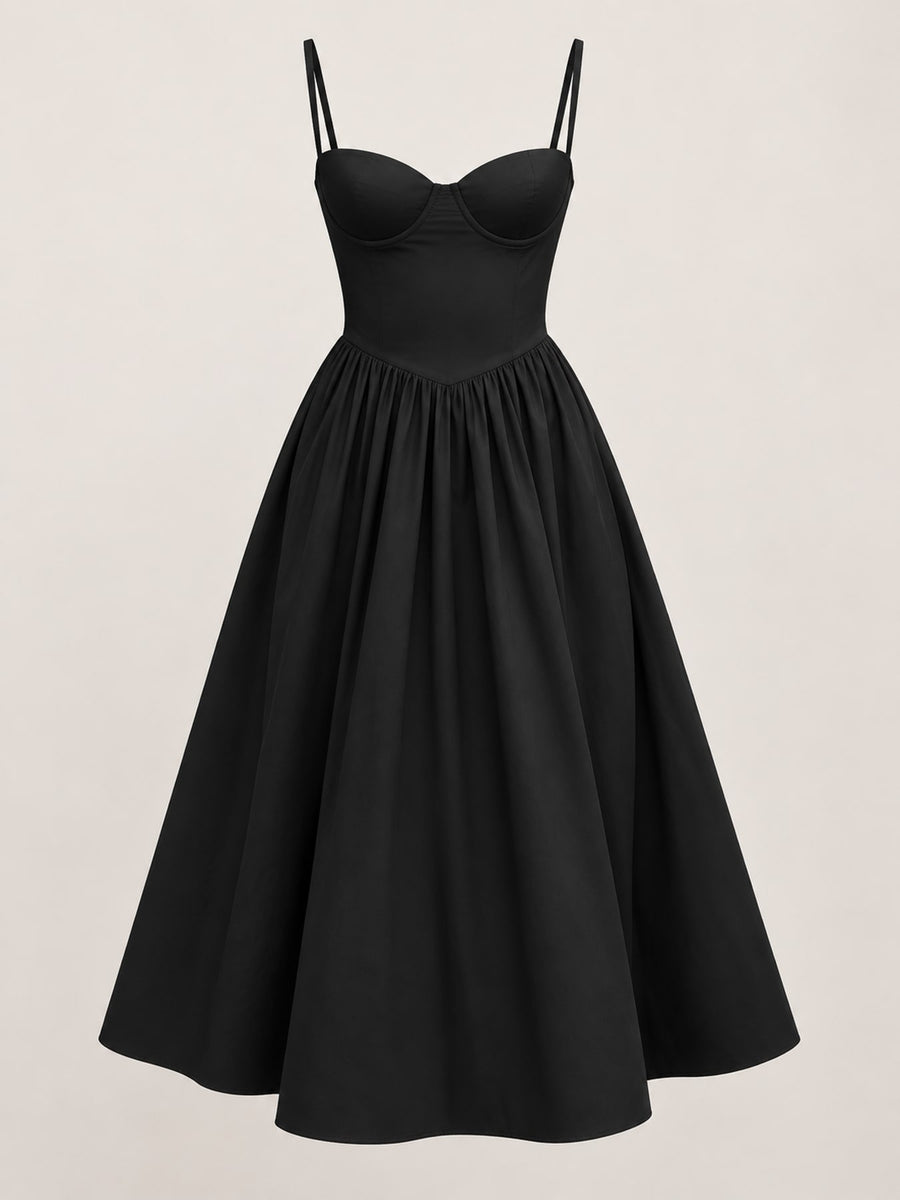 Light Green fit-and-flare midi dress with sweetheart
