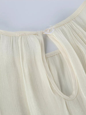 Metallic Sheen Blouse With Tie Detail option 9
