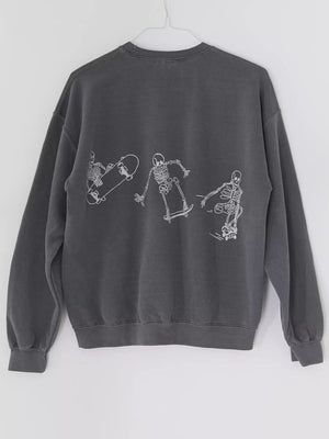 sweatshirt in Light Green with graphic print and ribbed cuffs