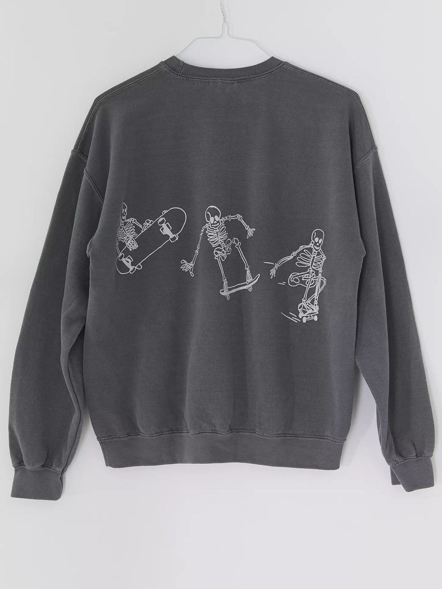sweatshirt in Light Green with graphic print and ribbed cuffs