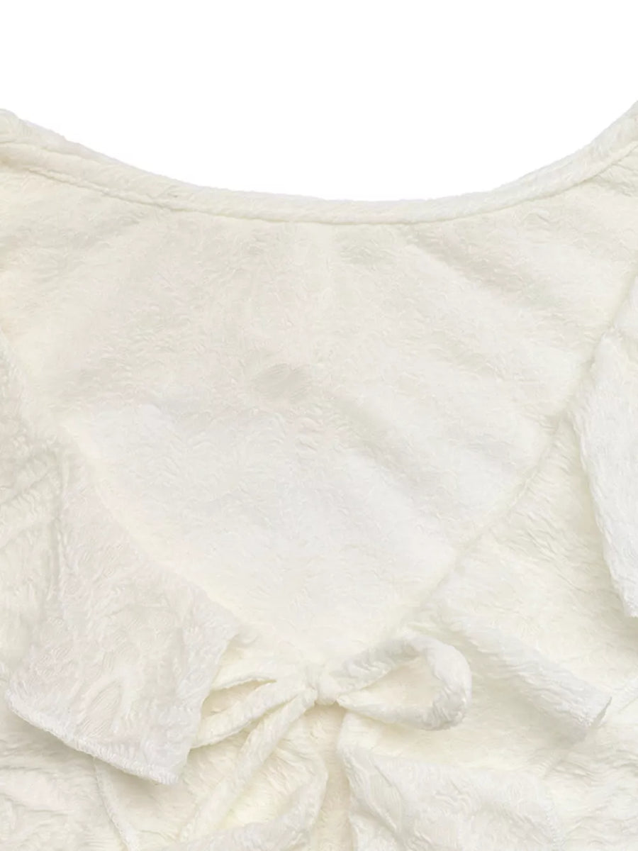 Ruffled Long-sleeve Tie-front Blouse option 6