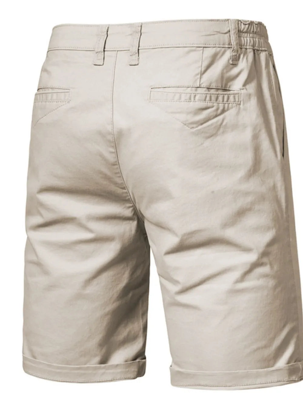Burnt Coral Relaxed-Fit Chino Shorts with Elastic Waist