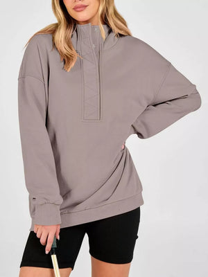 Light Gray relaxed pullover hoodie with hooded