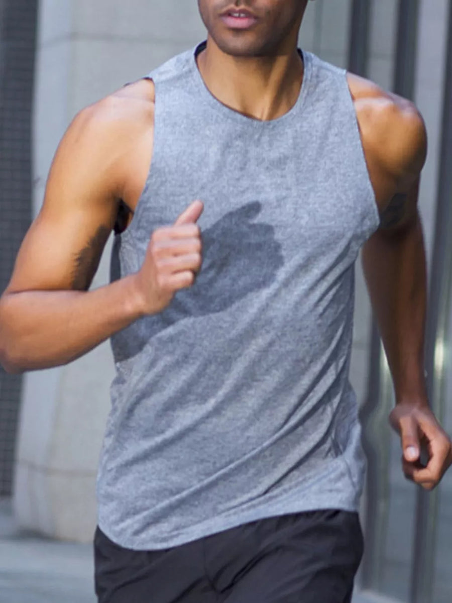 Black Men's Breathable Athletic Tank Top Plus Size