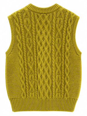 Black sweater vest with waist-length and pullover