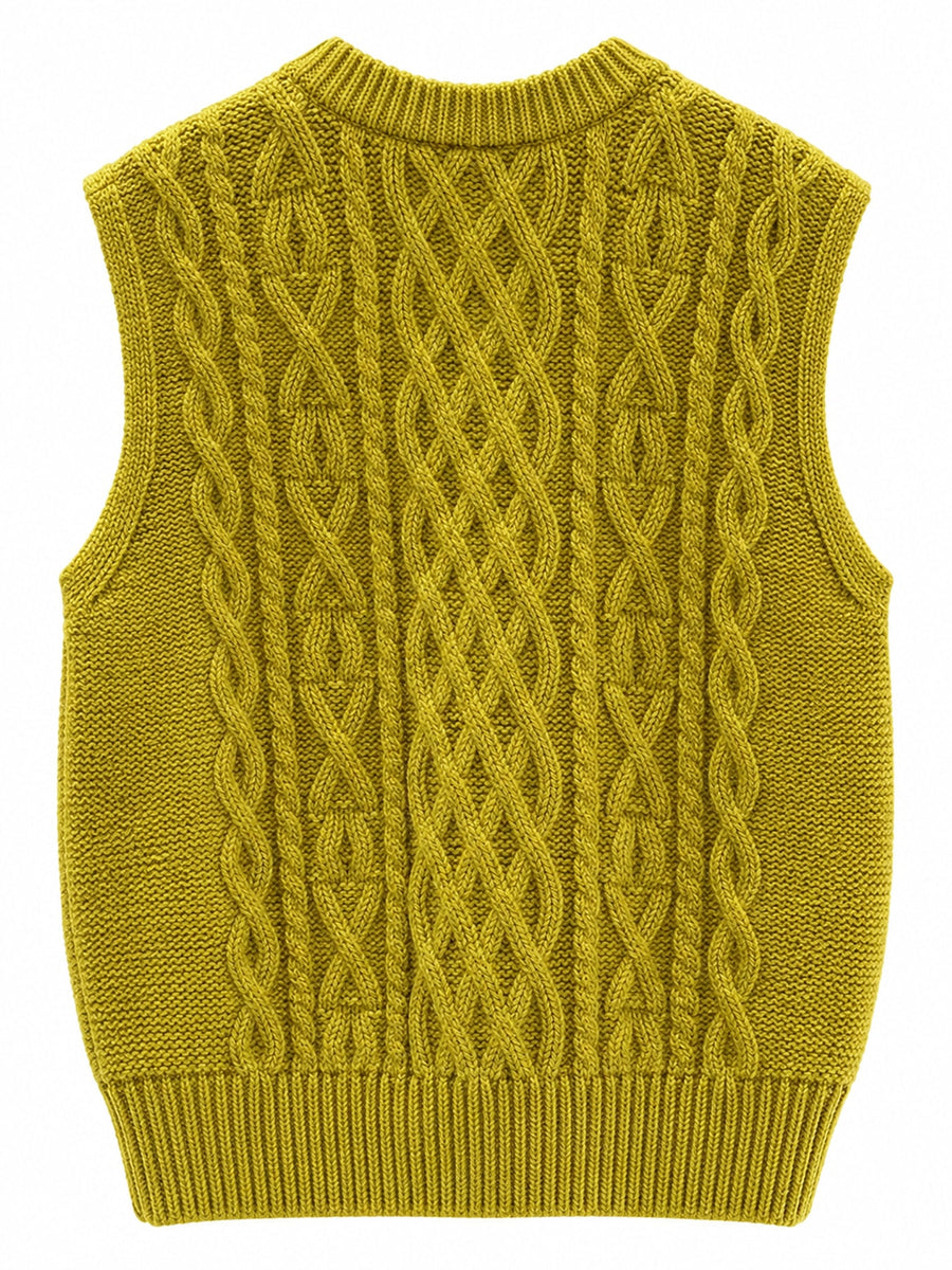 Black sweater vest with waist-length and pullover