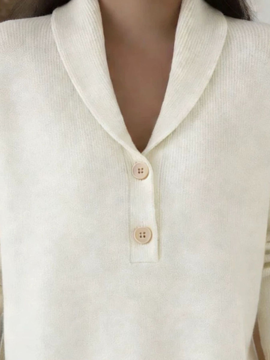 classic pullover sweater in Light Blue with shawl lapel