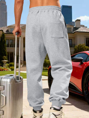 joggers in Army Green with drawstring and full-length