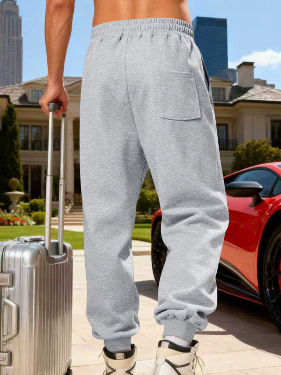 joggers in Army Green with drawstring and full-length
