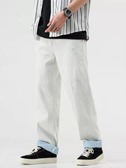 White with Men S Distressed Relaxed Fit Jeans